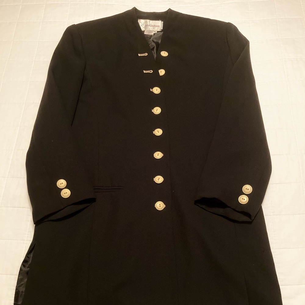 Beautiful Black Vintage Tunic Jacket Size 8